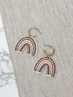 Leopard Rainbow Leather Dangle Earrings