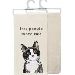 'Less People, More Cats' Dish Towel