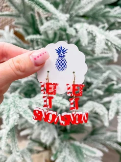 'Let it Snow' Acrylic Dangle Earrings