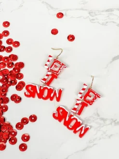 'Let it Snow' Acrylic Dangle Earrings