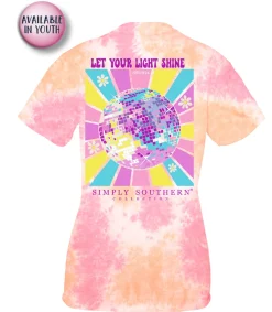 'Let Your Light Shine' Disco Short Sleeve Tie Dye Tee by Simply Southern