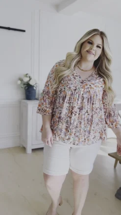 Let's Go Boho Floral Babydoll Top