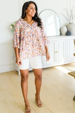 Let's Go Boho Floral Babydoll Top