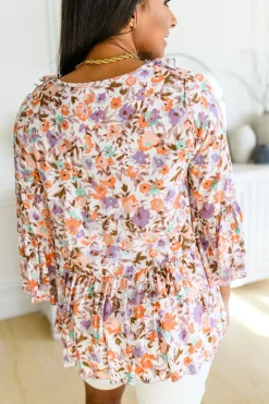 Let's Go Boho Floral Babydoll Top