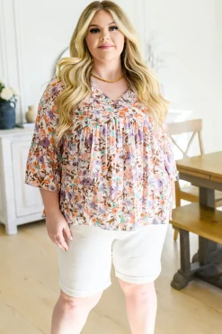 Let's Go Boho Floral Babydoll Top