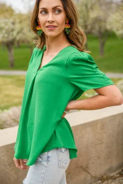 Let's Meet Up Green Blouse