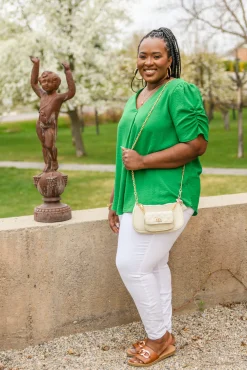 Let's Meet Up Green Blouse