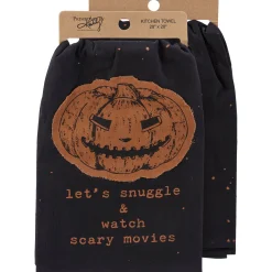 'Let's Snuggle & Watch Scary Movies' Kitchen Towel