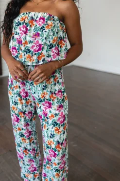 Life of the Party Floral Jumpsuit in Green