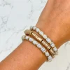 Light Grey Disc Stretch Bracelet Set