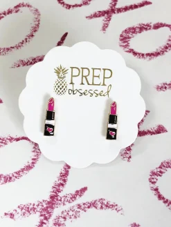 Lipstick Signature Enamel Studs by Prep Obsessed