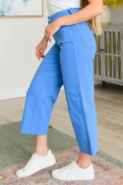 Lisa High Rise Control Top Wide Leg Crop Jeans by Judy Blue - Sky Blue