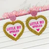 'Little Bit Spoiled' Glitter Heart Statement Earrings