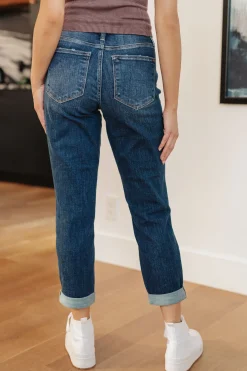 London Midrise Cuffed Boyfriend Jeans by Judy Blue