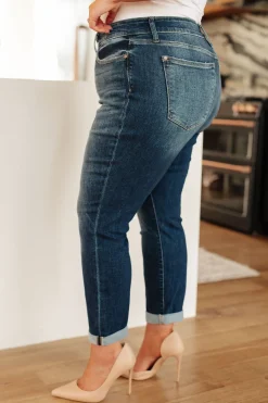 London Midrise Cuffed Boyfriend Jeans by Judy Blue