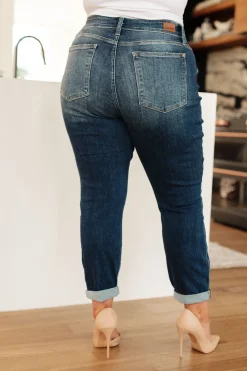 London Midrise Cuffed Boyfriend Jeans by Judy Blue