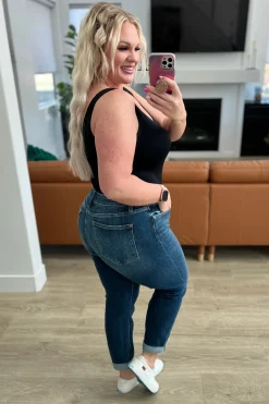 London Midrise Cuffed Boyfriend Jeans by Judy Blue