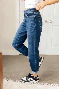 London Midrise Cuffed Boyfriend Jeans by Judy Blue