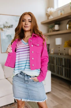 Looking for Rainbows V-Neck Striped Top