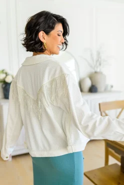 Loretta Rhinestone Fringe Jacket