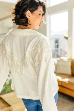 Loretta Rhinestone Fringe Jacket