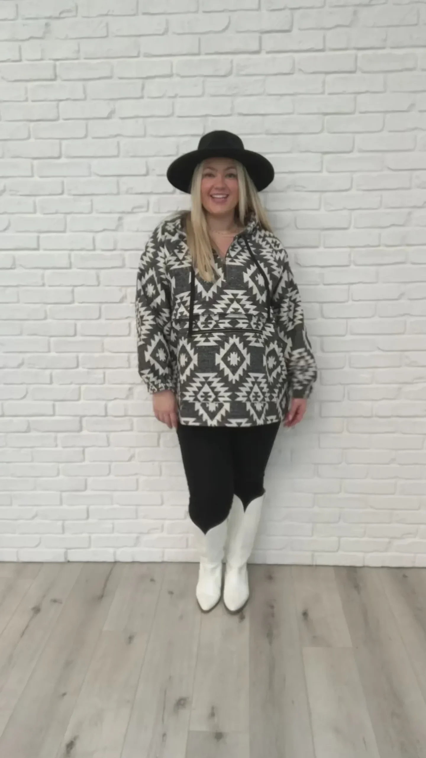 Lounge Day Hoodie in Black & White (Ships in 1-2 Weeks)