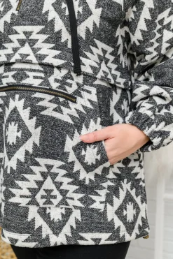 Lounge Day Hoodie in Black & White (Ships in 1-2 Weeks)