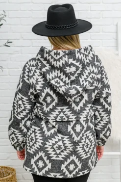 Lounge Day Hoodie in Black & White (Ships in 1-2 Weeks)