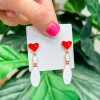 Love Bowling Enamel Dangle Earrings