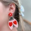 Love Bug Beaded Dangle Earrings