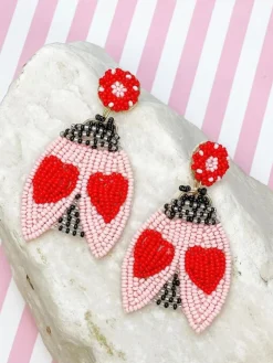 Love Bug Beaded Dangle Earrings