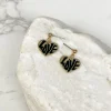 'Love' Enamel Heart Dangle Earrings