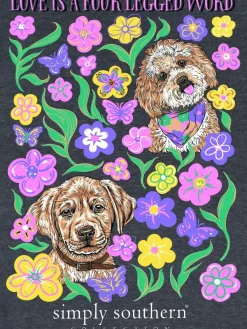 'Love Is A Four Legged Word' Puppy Short Sleeve Tee by Simply Southern