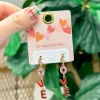 'LOVE' Linked Enamel Dangle Earrings