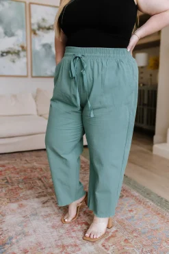 Love Me Dearly High Waisted Pants in Jade