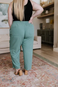 Love Me Dearly High Waisted Pants in Jade