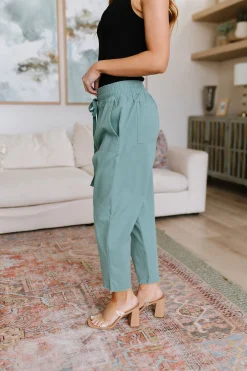 Love Me Dearly High Waisted Pants in Jade