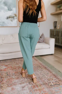 Love Me Dearly High Waisted Pants in Jade