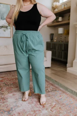 Love Me Dearly High Waisted Pants in Jade