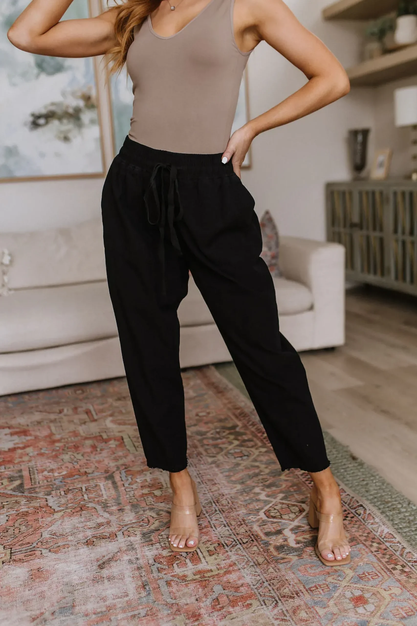 Love Me Dearly High Waisted Pants in Black