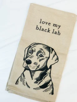 'Love My Black Lab' Dish Towel