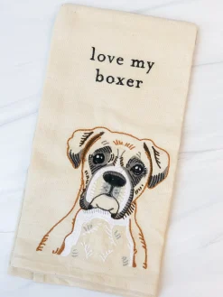 'Love My Boxer' Dish Towel