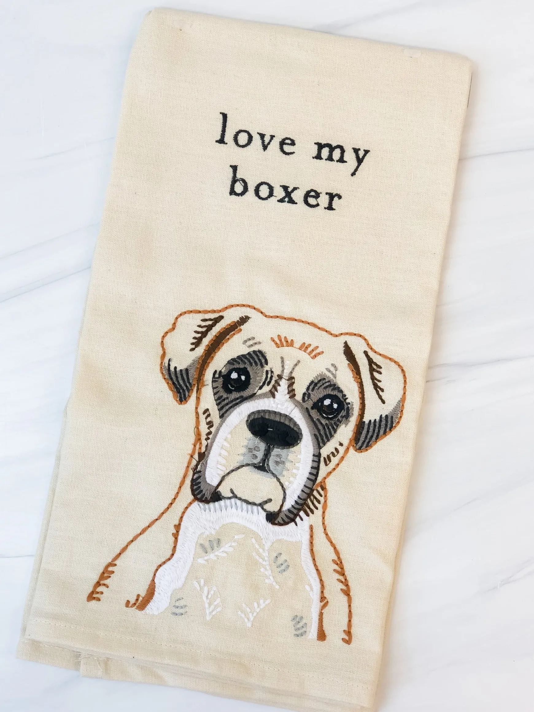 'Love My Boxer' Dish Towel