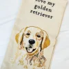 'Love My Golden Retriever' Dish Towel