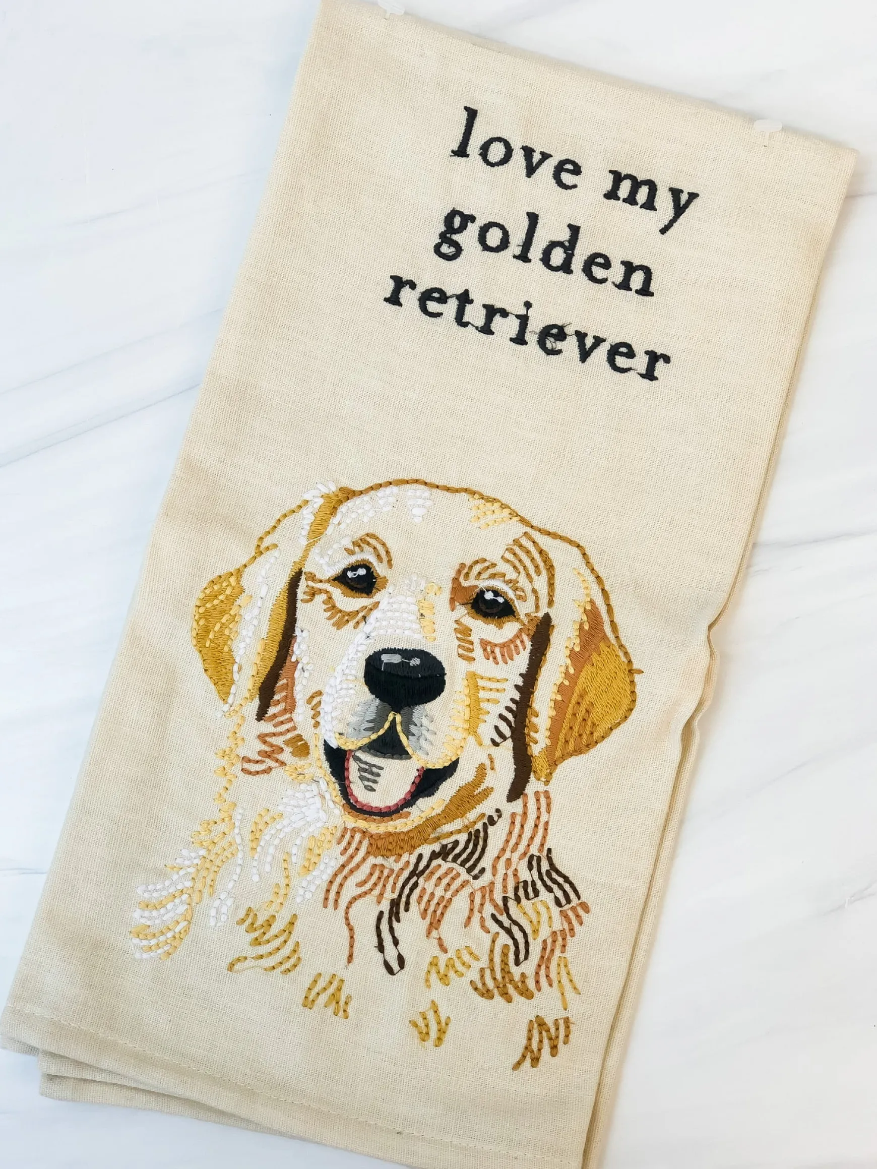 'Love My Golden Retriever' Dish Towel