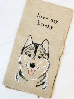'Love My Husky' Dish Towel