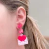 Love Note Heart Trio Dangle Earrings