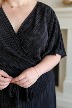 Lovely Life Plisse Romper in Black