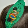 'Lucky' Beaded Embellished Headband - Green