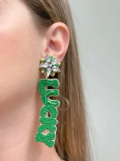 'Lucky Derby' Beaded Dangle Earrings